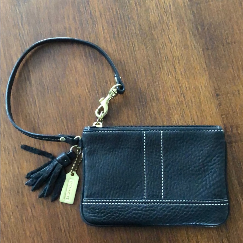 Vintage Coach Wristlet- Black Leather